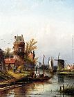 Amsterdam Paintings - Vue De Buiksloot Pres D'Amsterdam by Jan Jacob Coenraad Spohler